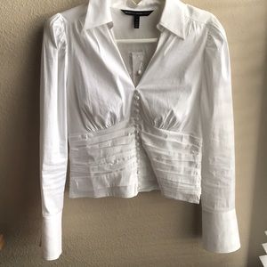 NWT ruched waist popin shirt